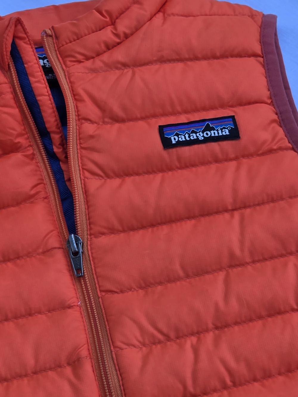 Patagonia Kids Orange Quilted Vest with Logo